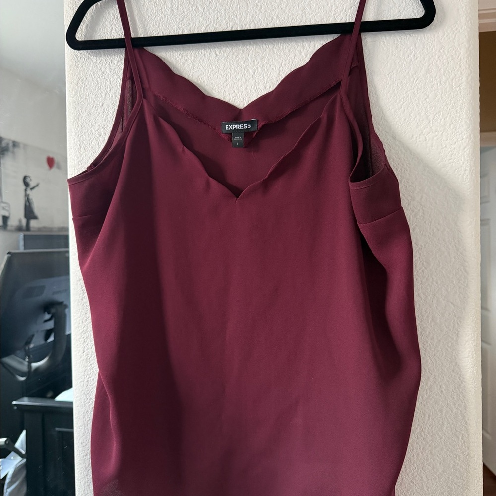 Express Women's Burgundy Camisole Top